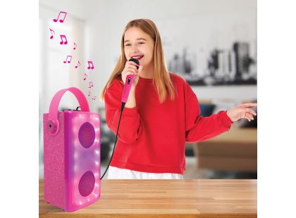 Lexibook iParty bluetooth reproduktor růžový s mikrofonem a světelnými efekty