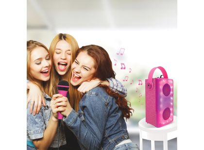 Lexibook iParty bluetooth reproduktor růžový s mikrofonem a světelnými efekty