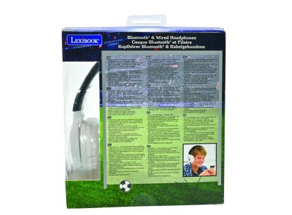 Lexibook 2v1 bluetooth skládací sluchátka Fotbal s limitem hlasitosti