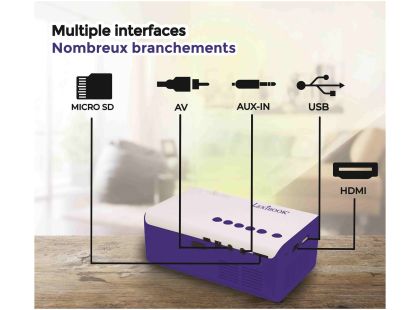Lexibook Mini domácí kino - projektor pro filmy, hry a fotografie