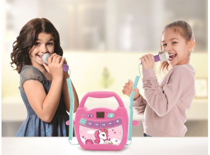 Lexibook Reproduktor karaoke jednorožec se 2 mikrofony