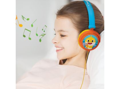 Lexibook Skládací drátová sluchátka Baby Shark s limitem hlasitosti