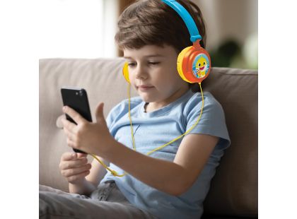 Lexibook Skládací drátová sluchátka Baby Shark s limitem hlasitosti