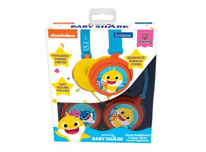 Lexibook Skládací drátová sluchátka Baby Shark s limitem hlasitosti