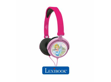 Lexibook Skládací drátová sluchátka Disney princezny s limitem hlasitosti