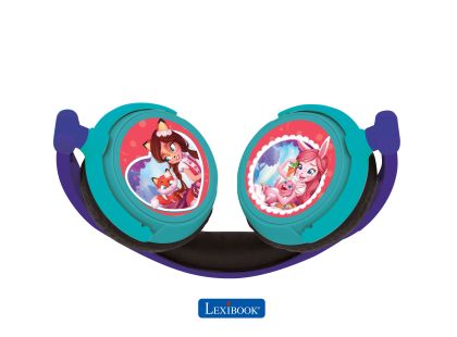Lexibook Skládací drátová sluchátka Enchantimals  s limitem hlasitosti