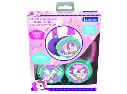 Lexibook Skládací drátová sluchátka Jednorožec s limitem hlasitosti