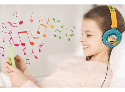 Lexibook Skládací drátová sluchátka Mimoni s limitem hlasitosti