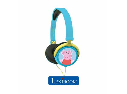 Lexibook Skládací drátová sluchátka Prasátko Peppa s limitem hlasitosti