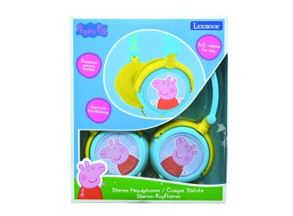 Lexibook Skládací drátová sluchátka Prasátko Peppa s limitem hlasitosti