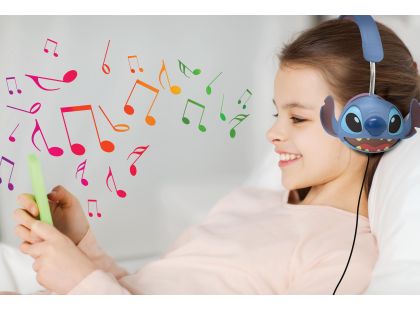 Lexibook Skládací drátová sluchátka Stitch s limitem hlasitosti