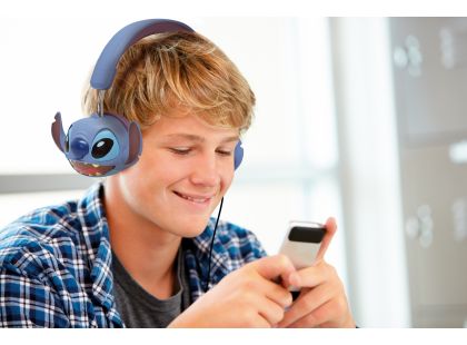 Lexibook Skládací drátová sluchátka Stitch s limitem hlasitosti