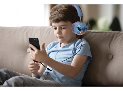 Lexibook Skládací drátová sluchátka Stitch s limitem hlasitosti