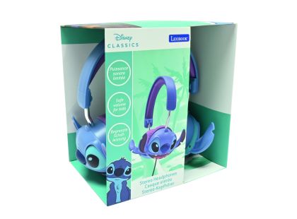Lexibook Skládací drátová sluchátka Stitch s limitem hlasitosti