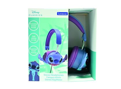 Lexibook Skládací drátová sluchátka Stitch s limitem hlasitosti