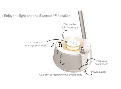 Lexibook Stolní lampa LED s bluetooth reproduktorem
