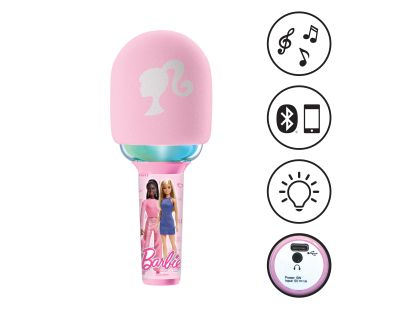 Lexibook Svítící bezdrátový karaoke mikrofon Barbie