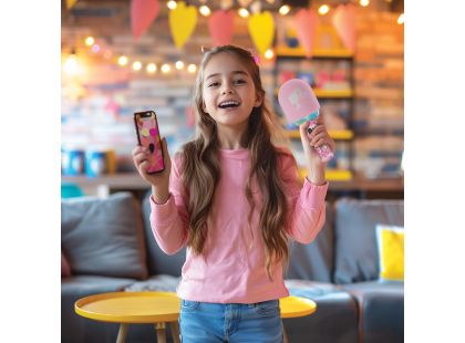 Lexibook Svítící bezdrátový karaoke mikrofon Barbie