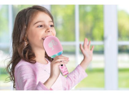 Lexibook Svítící bezdrátový karaoke mikrofon Barbie