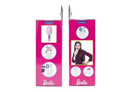 Lexibook Svítící bezdrátový karaoke mikrofon Barbie