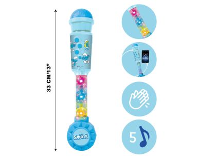 Lexibook Svítící trendy mikrofon Šmoulové s melodiemi