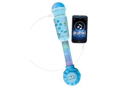 Lexibook Svítící trendy mikrofon Šmoulové s melodiemi