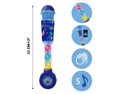 Lexibook Svítící trendy mikrofon Stitch s melodiemi