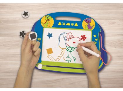 Lexibook Vícebarevná kreslící tabulka Dinosauři s razítky