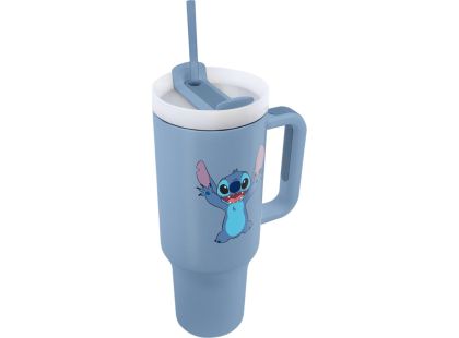 Lilo a Stitch cestovný hrnek s brčkem modrý