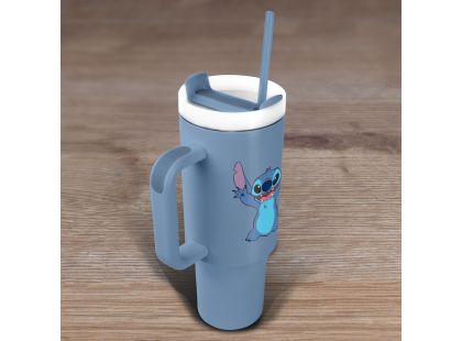 Lilo a Stitch cestovný hrnek s brčkem modrý