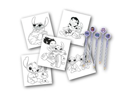 Lilo a Stitch omalovánky s pastelkami