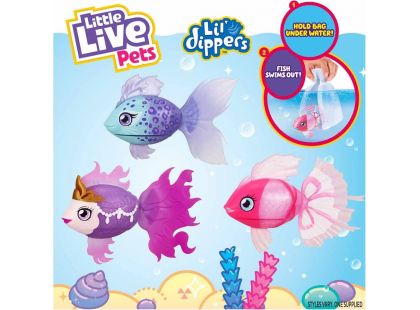 Little Live Pets Plavající rybka modrý Furtail