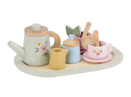 Little Dutch Čajový set dřevěný s květinovým potiskem