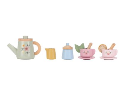 Little Dutch Čajový set dřevěný s květinovým potiskem
