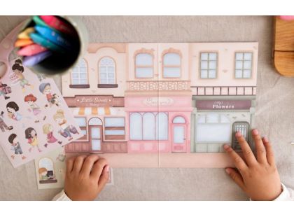 Little Dutch Knížka se samolepkami Nakupování Rosa