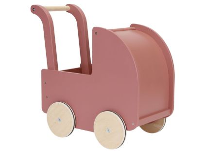 Little Dutch Kočárek pro panenky dřevěný s peřinkou Květiny a motýli