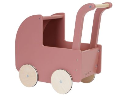 Little Dutch Kočárek pro panenky dřevěný s peřinkou Květiny a motýli
