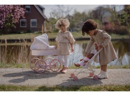 Little Dutch Kočárek pro panenky golfky skládací Soft Flowers