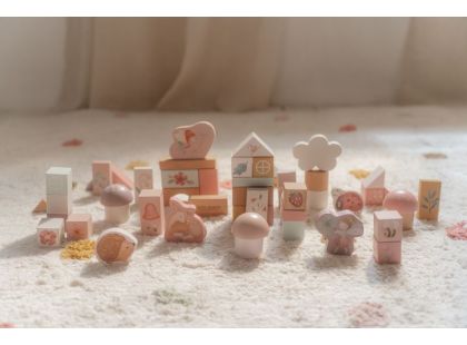 Little Dutch Kostky dřevěné 50 ks v tubě Fairy Garden