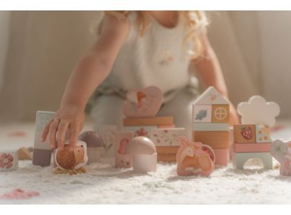 Little Dutch Kostky dřevěné 50 ks v tubě Fairy Garden