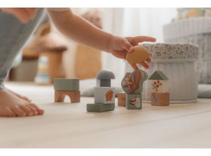 Little Dutch Kostky dřevěné 50 ks v tubě Forest Friends