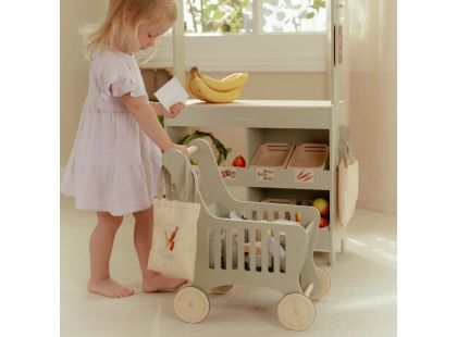 Little Dutch Nákupní vozík s doplňky dřevěný - Poškozený obal