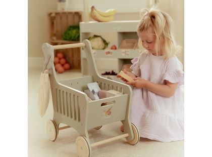 Little Dutch Nákupní vozík s doplňky dřevěný