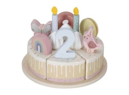 Little Dutch Narozeninový dort 26 dílů dřevěný Pink