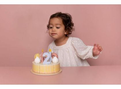 Little Dutch Narozeninový dort 26 dílů dřevěný Pink