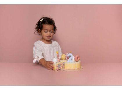 Little Dutch Narozeninový dort 26 dílů dřevěný Pink