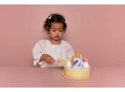 Little Dutch Narozeninový dort 26 dílů dřevěný Pink
