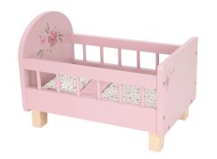 Little Dutch Postýlka pro panenky dřevěná s peřinkou Pink