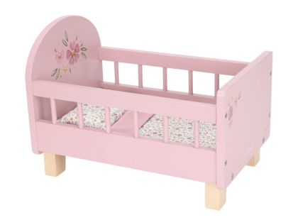 Little Dutch Postýlka pro panenky dřevěná s peřinkou Pink