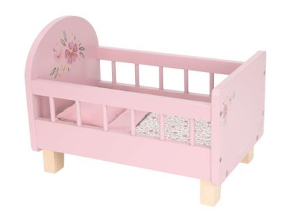 Little Dutch Postýlka pro panenky dřevěná s peřinkou Pink